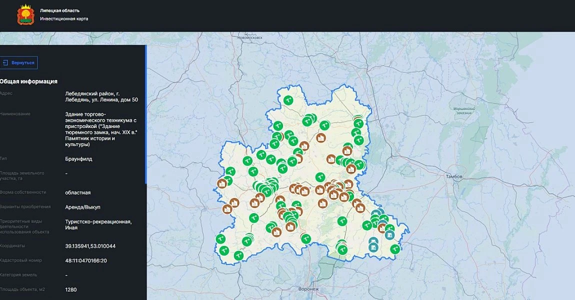 Инвестиционная карта воронежа